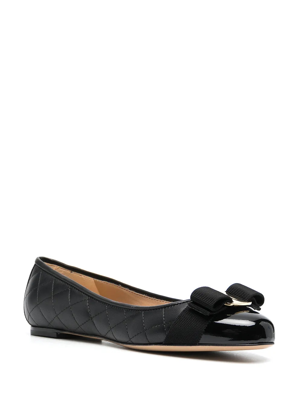 Salvatore Ferragamo Leather Pumps Flat Black