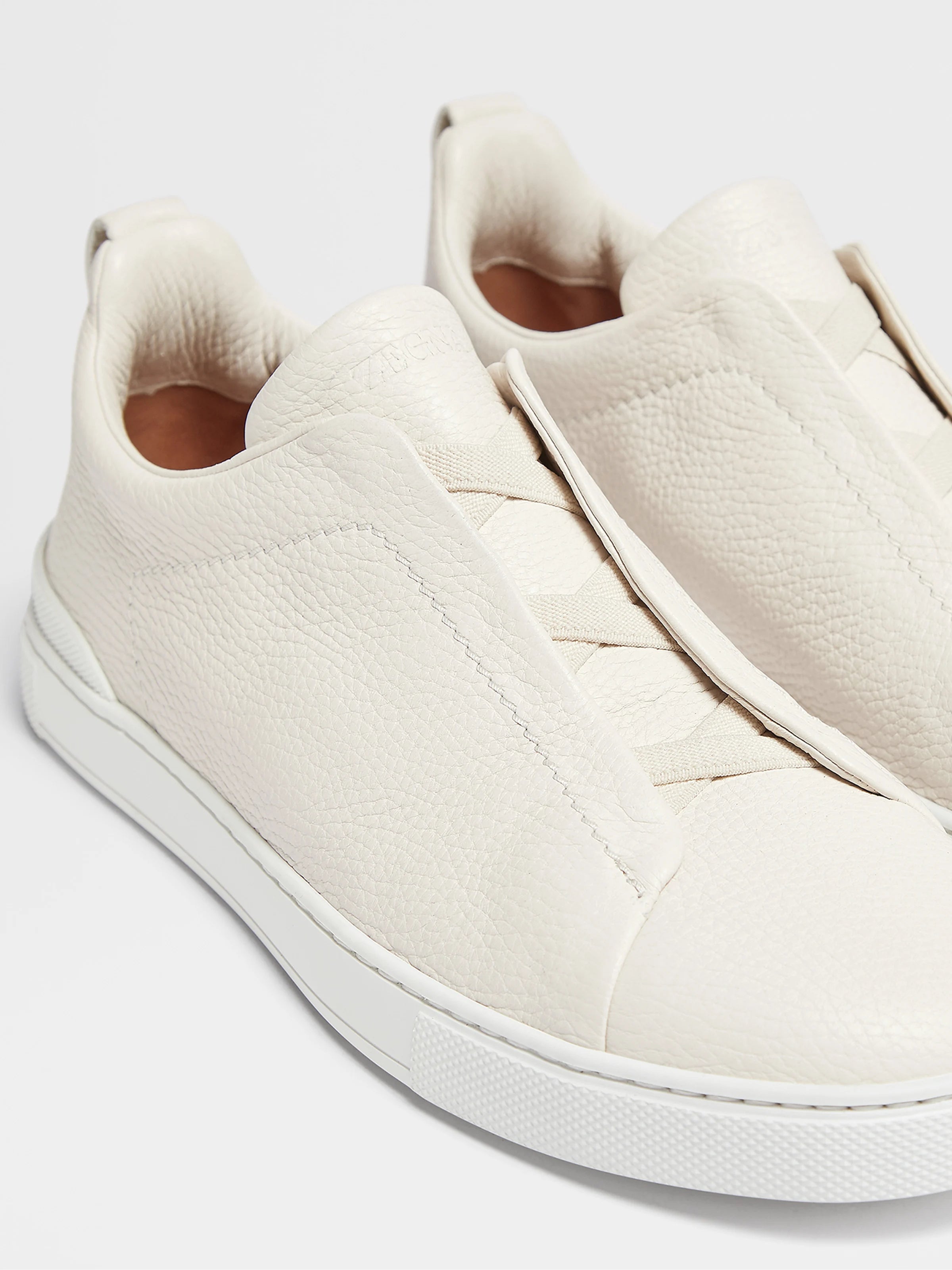 Zegna Off White Triple Stitch Sneakers