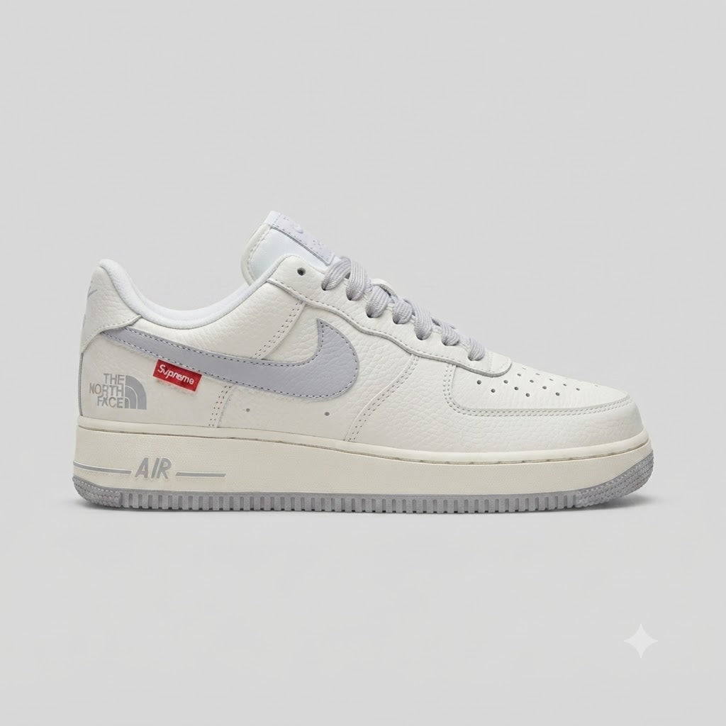 スニーカー AJ1 SUPREME NORTH BOX LOGO OFF WHITE MAX Nike Air Force Supreme x The North Face 1 07 Low Off White Grey