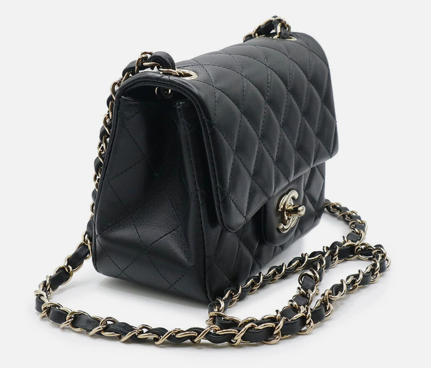 CHANEL Matelasse 17 Mini Classic Chain Shoulder Bag Lambskin, Black