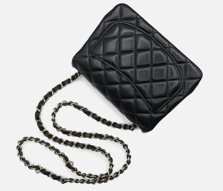 CHANEL Matelasse 17 Mini Classic Chain Shoulder Bag Lambskin, Black