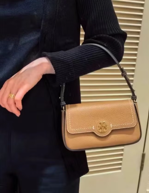 Tory Burch, pebbled flap closure, cross-body bag