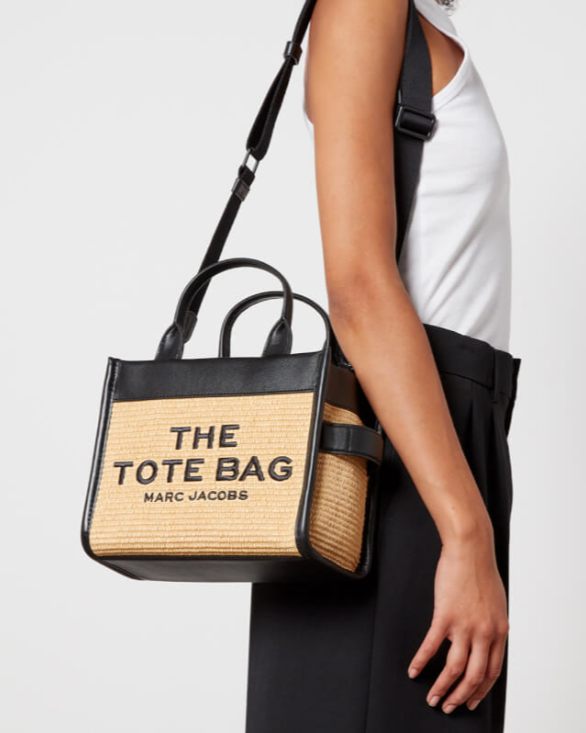 THE TOTE BAG Marc Jacobs The Small Straw and Leather Tote Bag