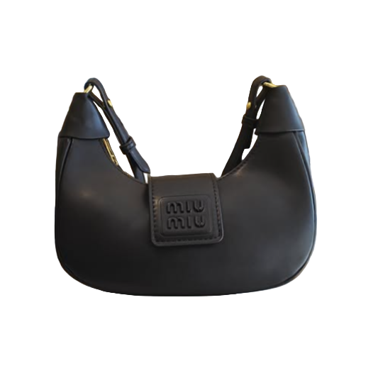 MIU MIU Softie Leather Shoulder Bag black