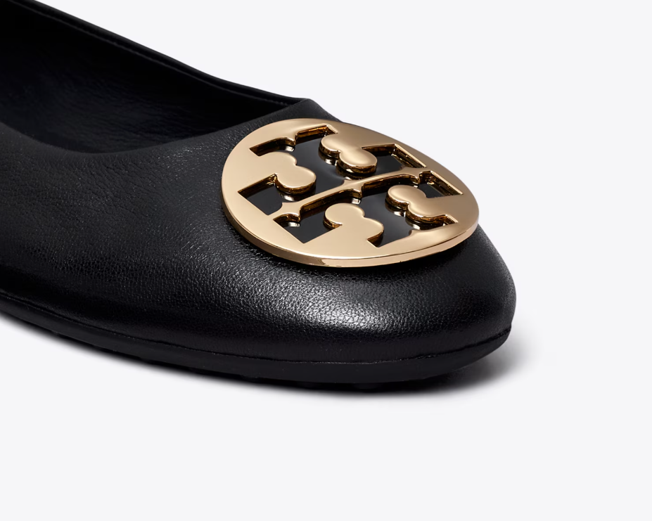 Tory Burch Circle Buckle Flat Rapper Black