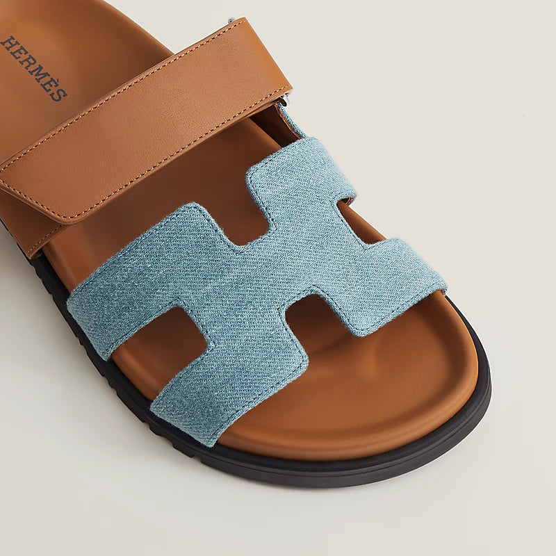 Hermes Chypre Blue Jeans And Brown Leather