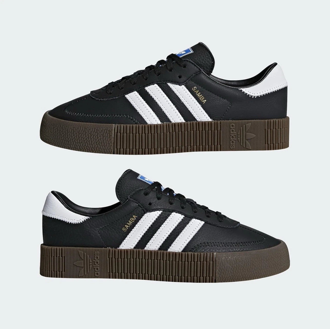 Adidas Sambarose Shoes Black Leather Sneakers