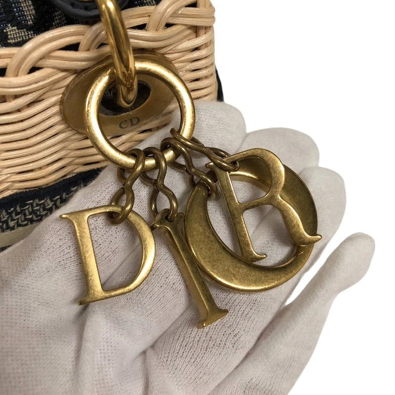 Christian Dior Lady Dior Mini Beige WickerOblique Jacquard