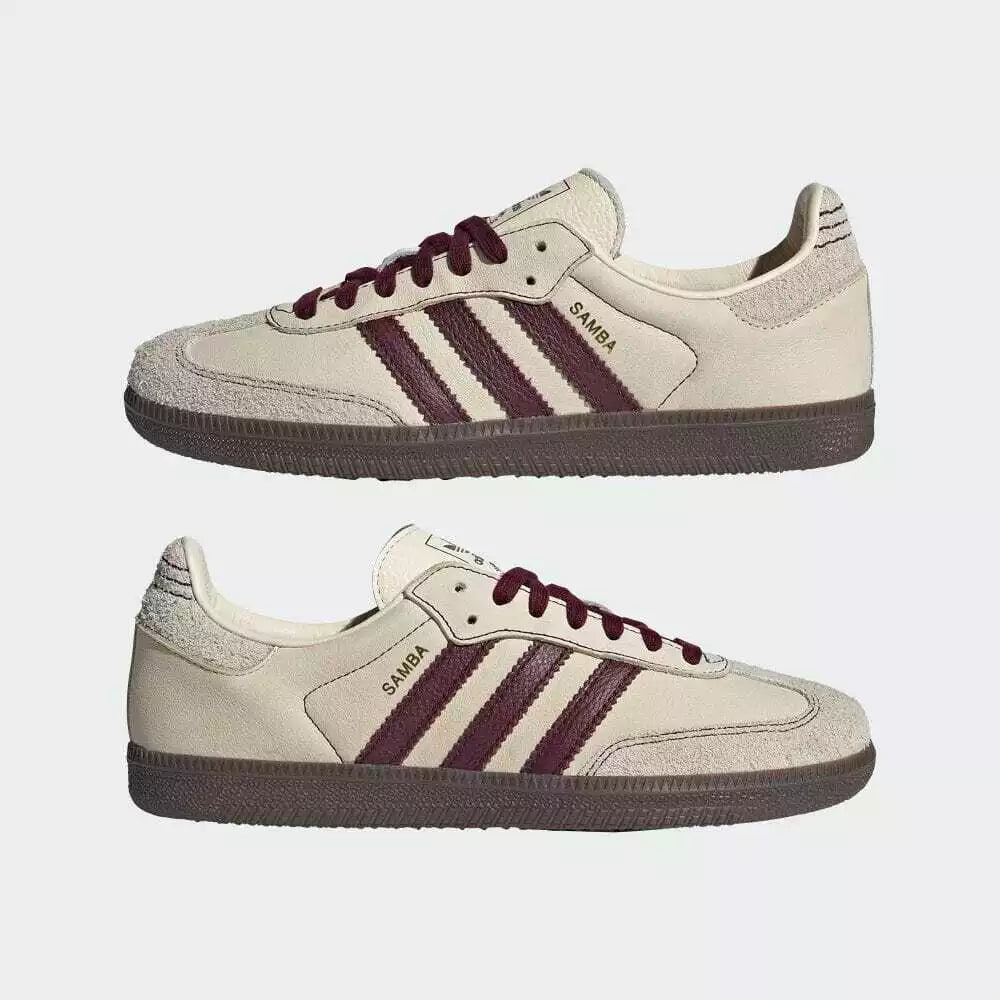 adidas Originals WMNS Samba OG Wonder White Maroon Putty Grey