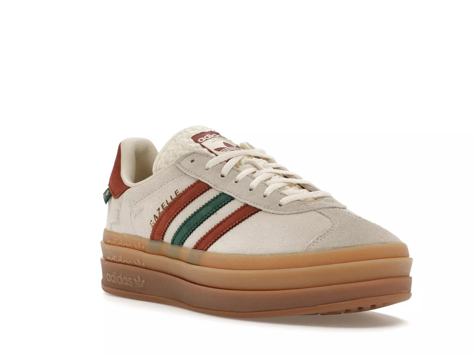 Adidas Gazelle 'Bold Cream White Wild Sepia Collegiate Green