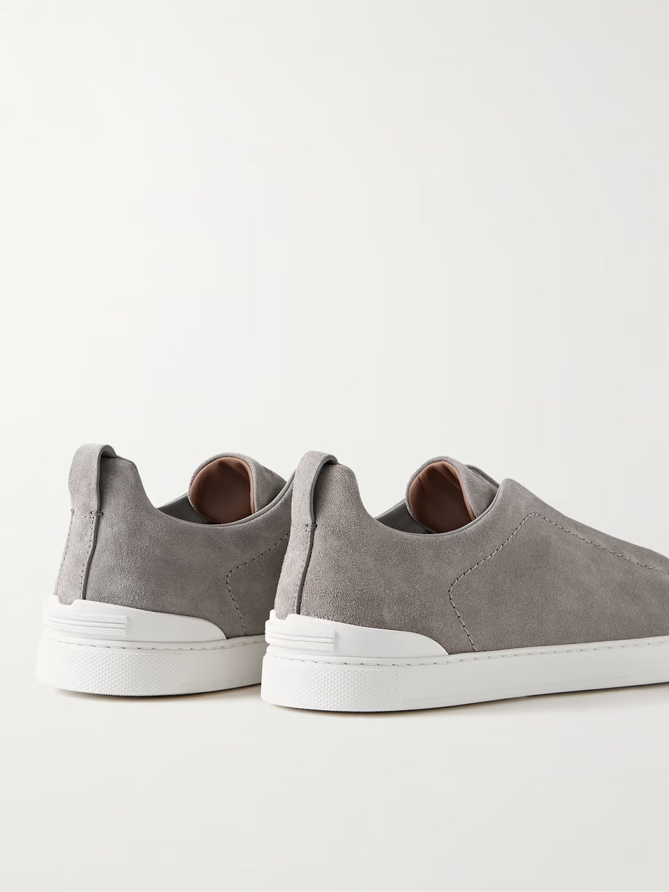 Zegna Dark Grey Canvas Triple Stitch chamois