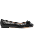 Salvatore Ferragamo Leather Pumps Flat Black