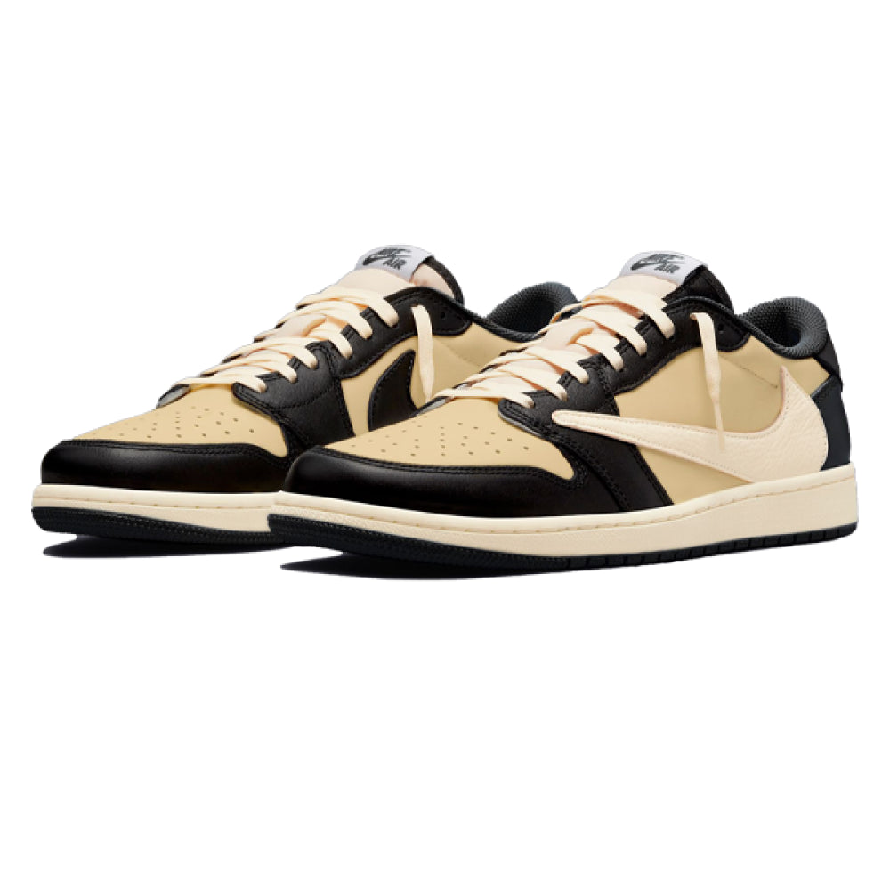 Nike Air Jordan 1 x Travis Scott Unisex Sneaker Beige and Black