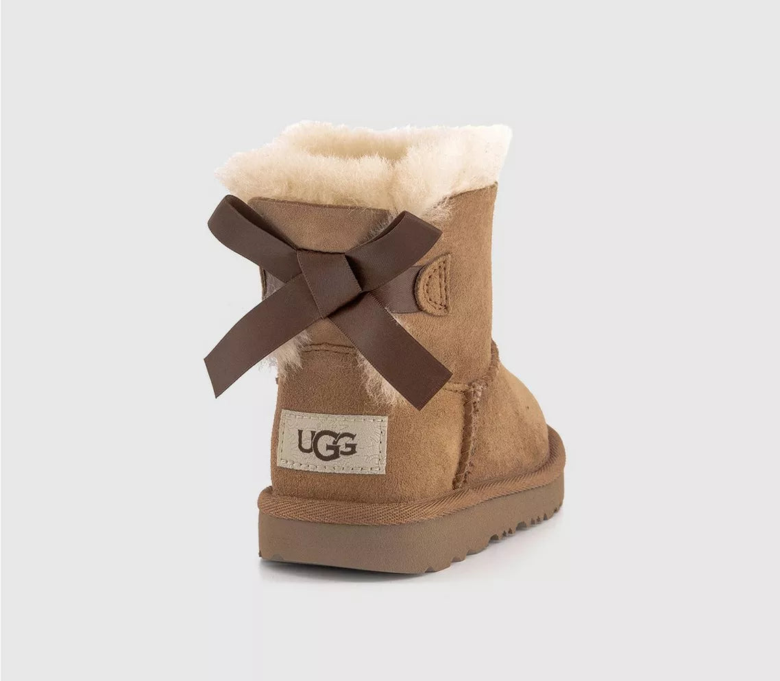 UGG Toddler Mini Bailey Bow II Boots  Chestnut