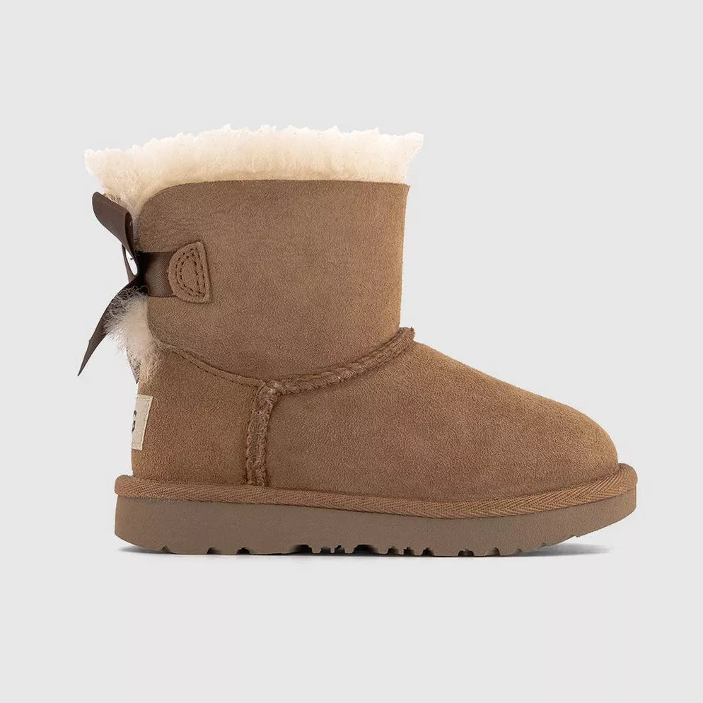 UGG Toddler Mini Bailey Bow II Boots  Chestnut