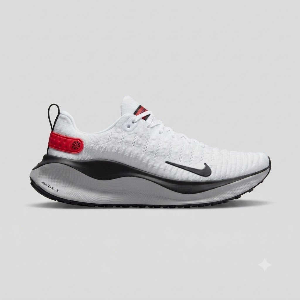 Nike React infinity Run Flyknit 4 sneakers in white and red