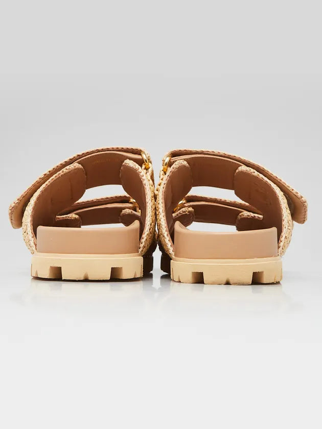 Prada Monolith crochet raffia-effect Slippers