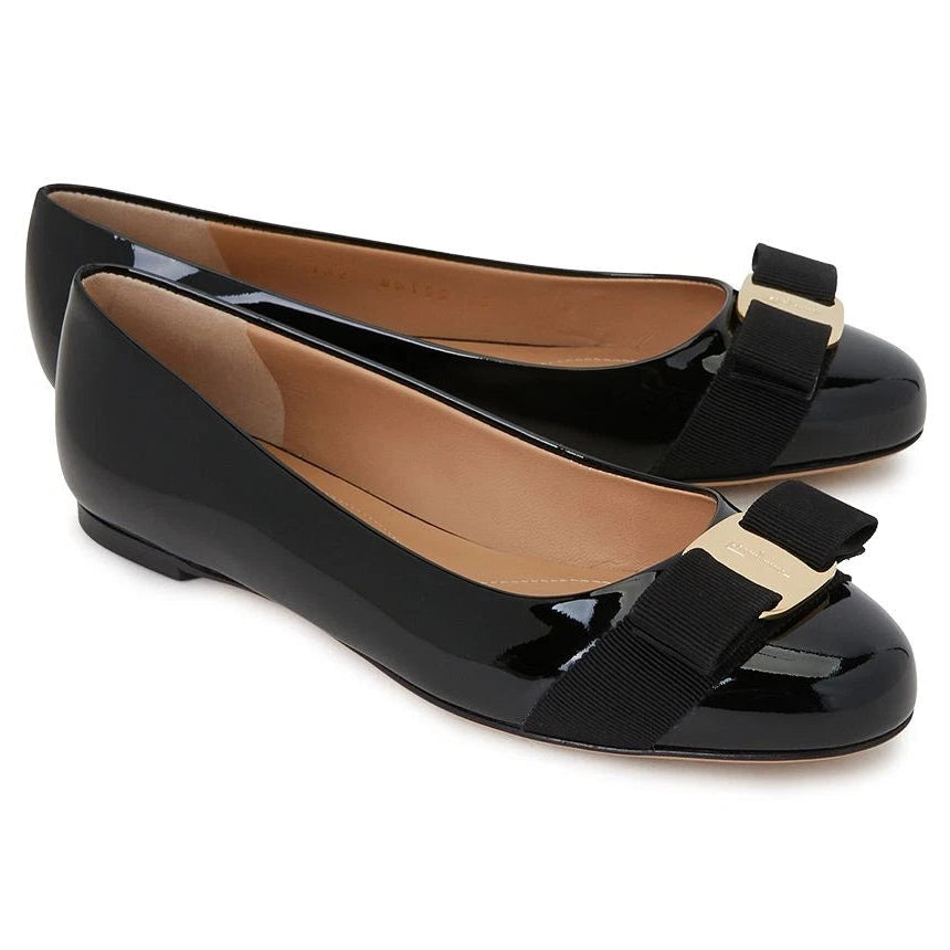 Salvatore Ferragamo Varina Black Patent Leather