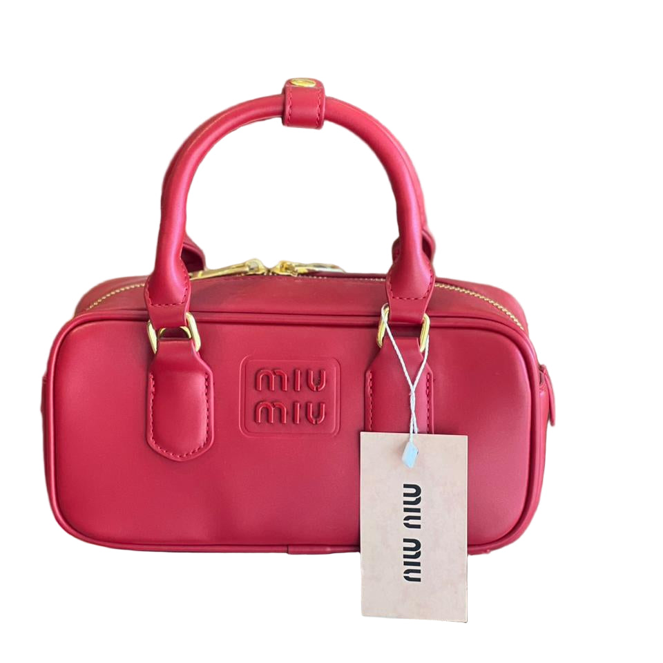 Miu Miu Arcadie Leather Tote Bag | Red