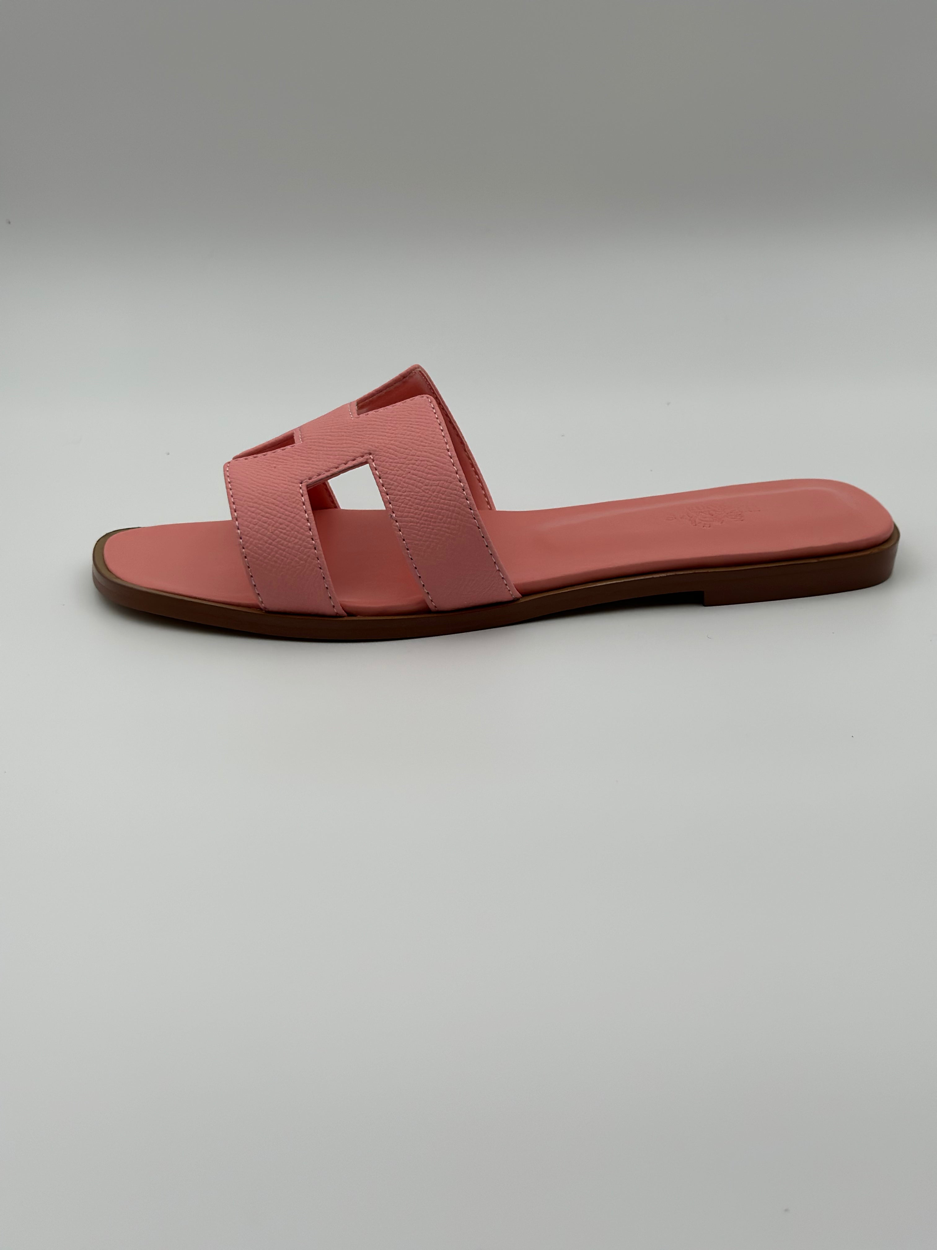Hermes Oran Slippers " Pink "