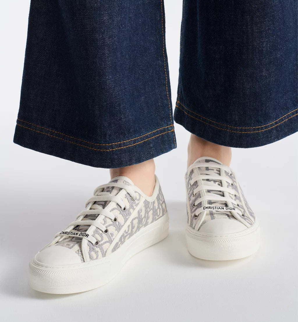 Dior Sneaker Deep Blue Dior Oblique Embroidered Cotton