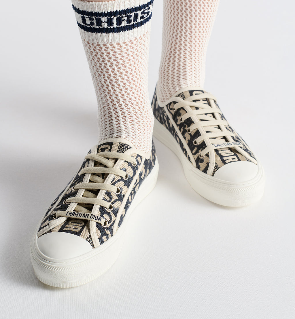 Dior Sneaker Deep Blue Dior Oblique Embroidered Cotton