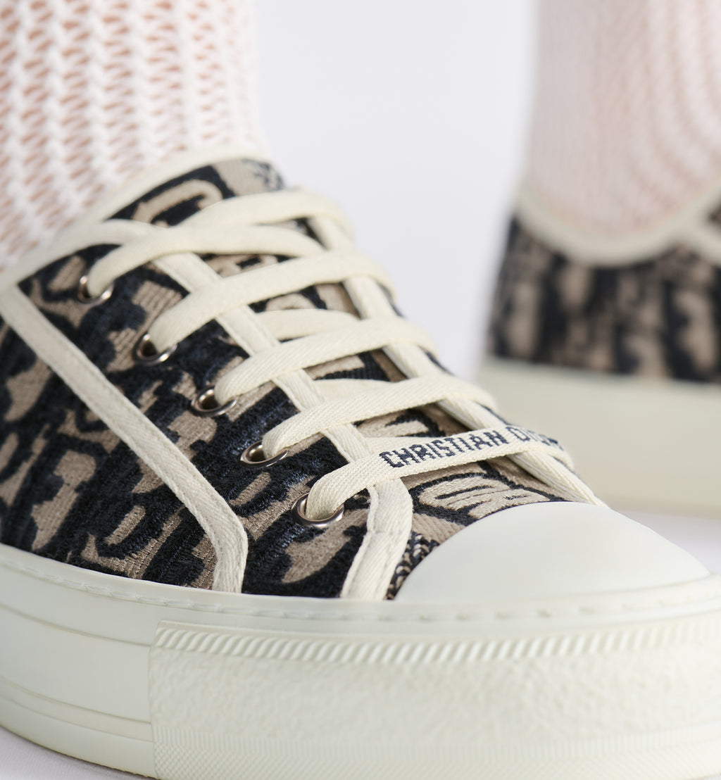 Dior Sneaker Deep Blue Dior Oblique Embroidered Cotton