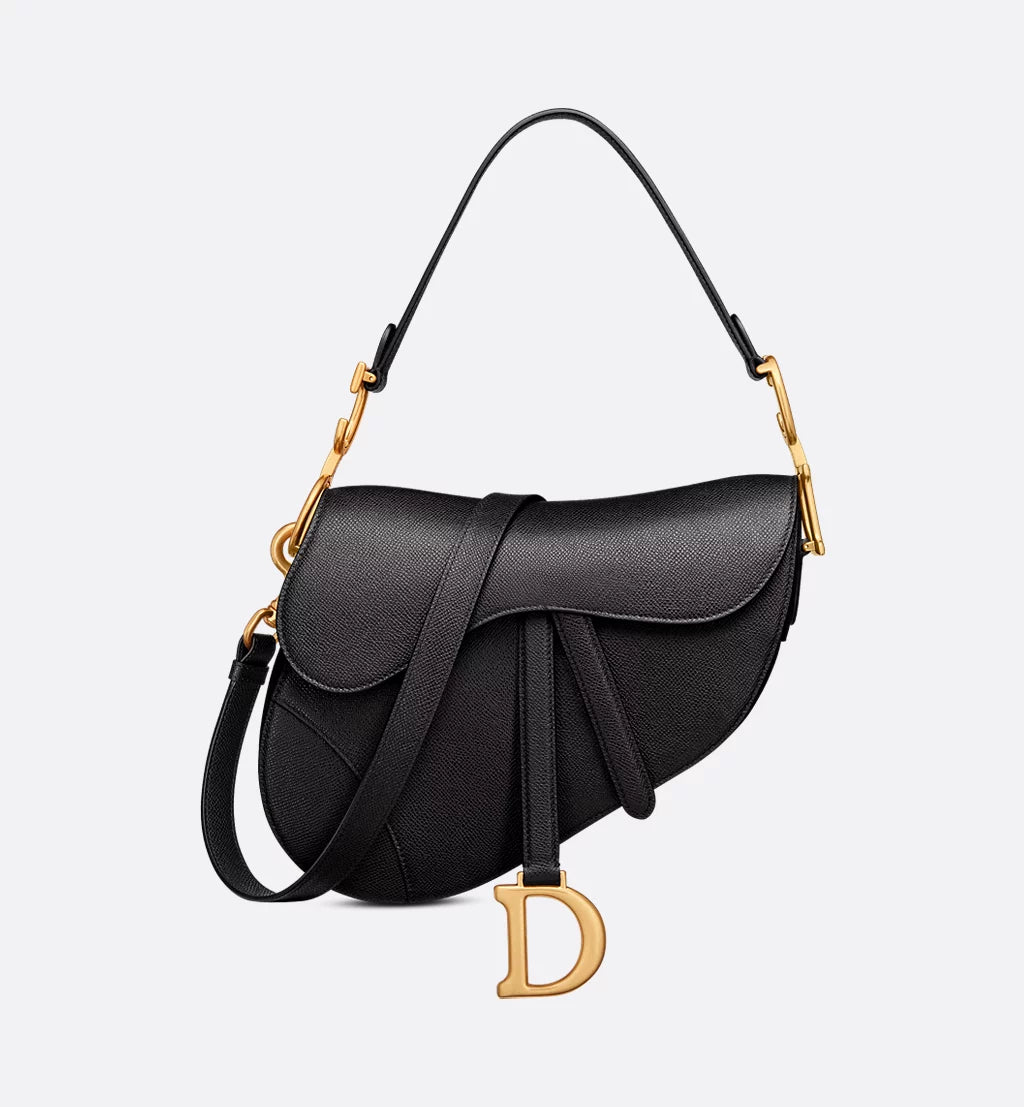 Dior Black Saddle Bag with Strap