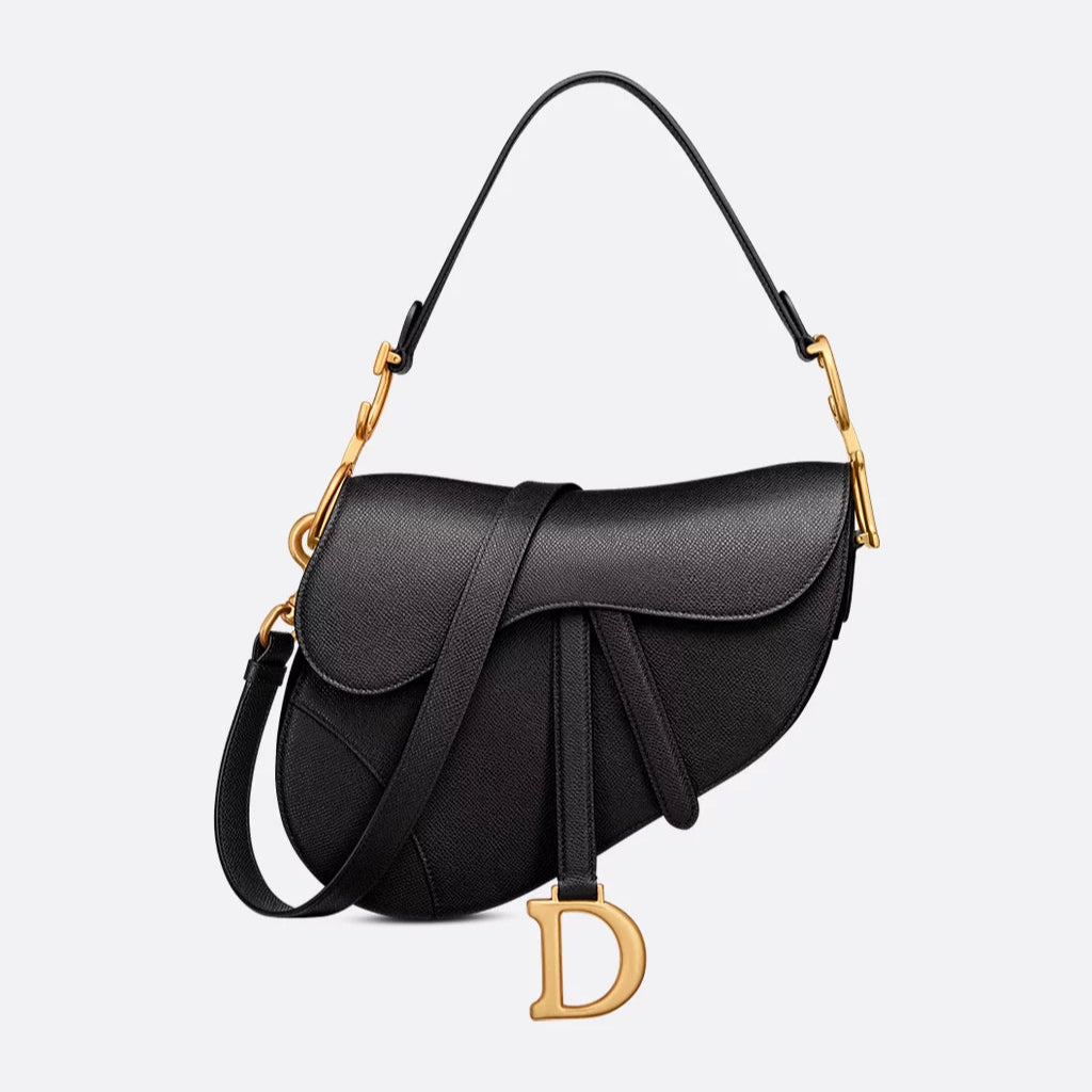 Dior Black Saddle Bag with Strap