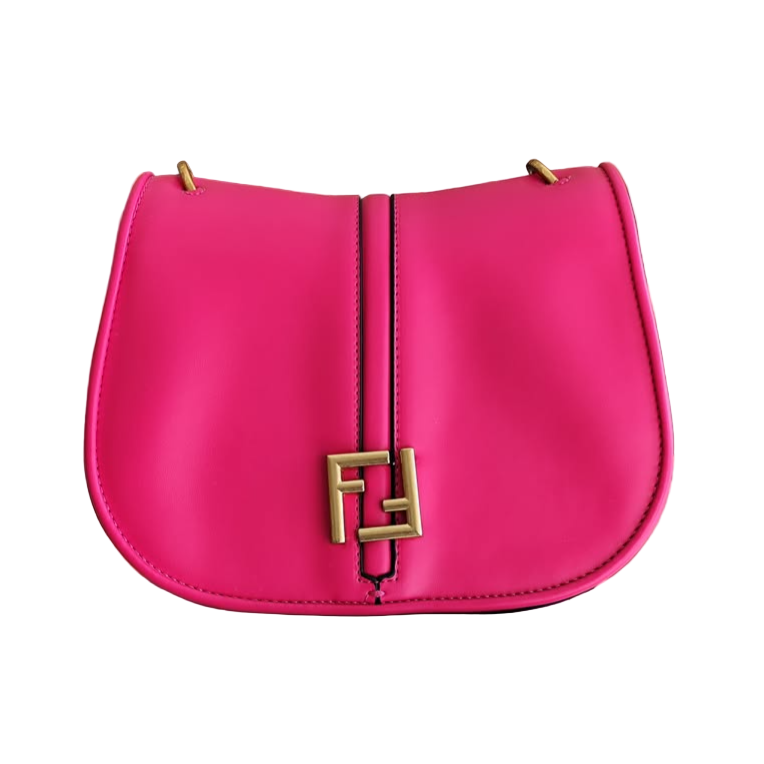 Fendi C'mon Shoulder Bag Leather Mini Pink