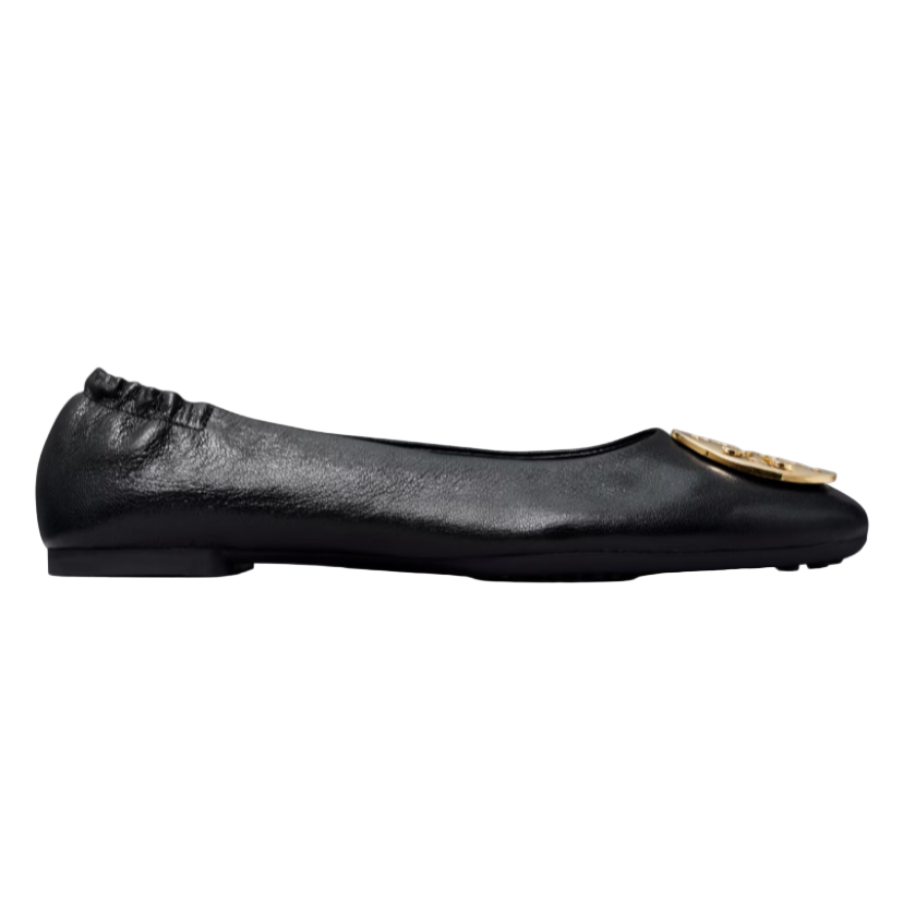 Tory Burch Circle Buckle Flat Rapper Black