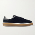 Loro piana Tennis Walk -Trimmed Suede Sneakers black