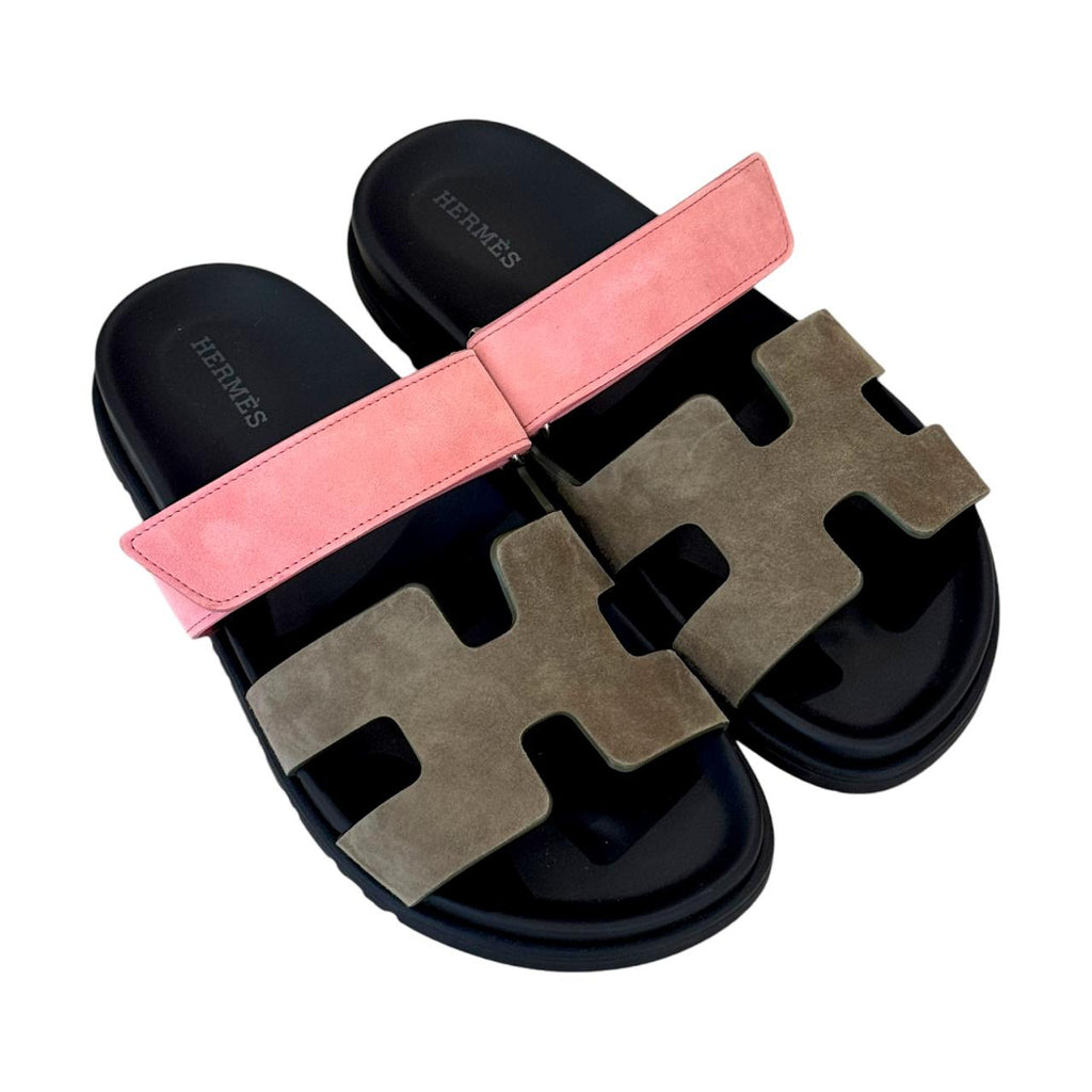 Hermes Chypre Light Olive And Light Pink suede (MULTIPLE COLORS)