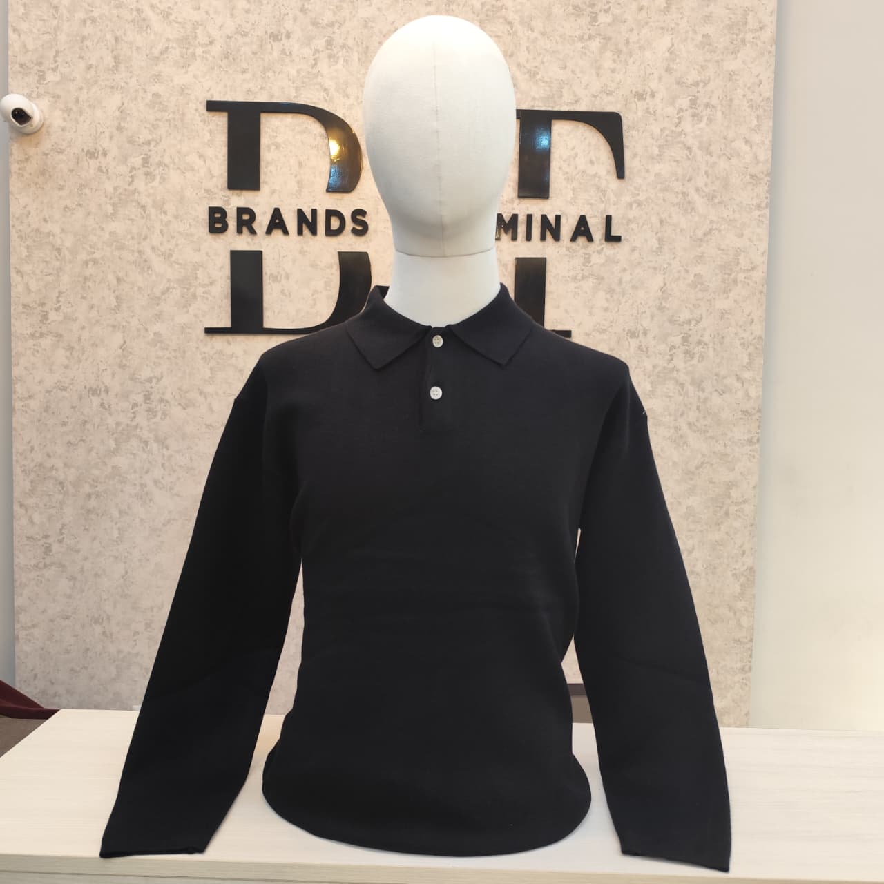 Long-Sleeve Polo Sweater