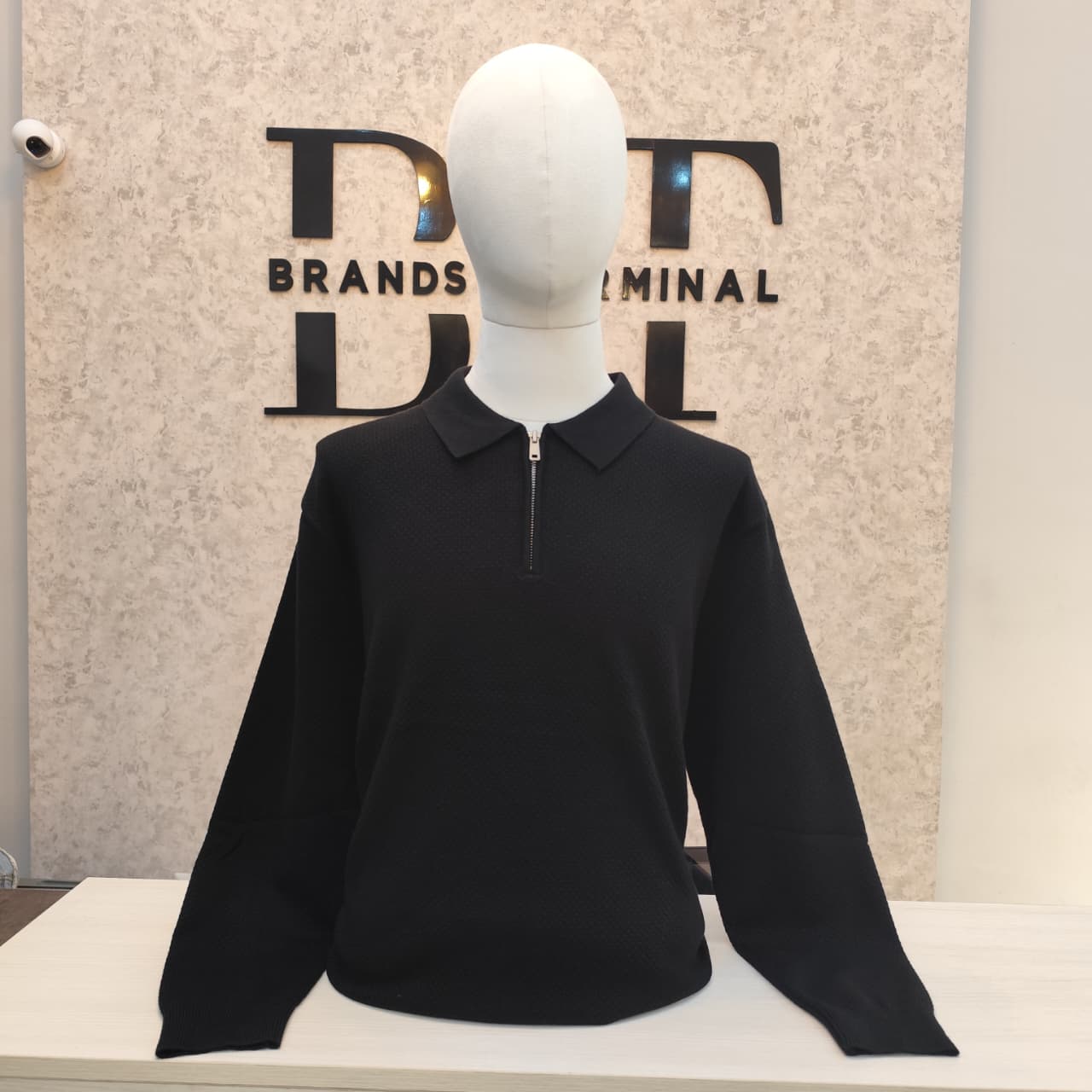 Long-Sleeve Polo Sweater