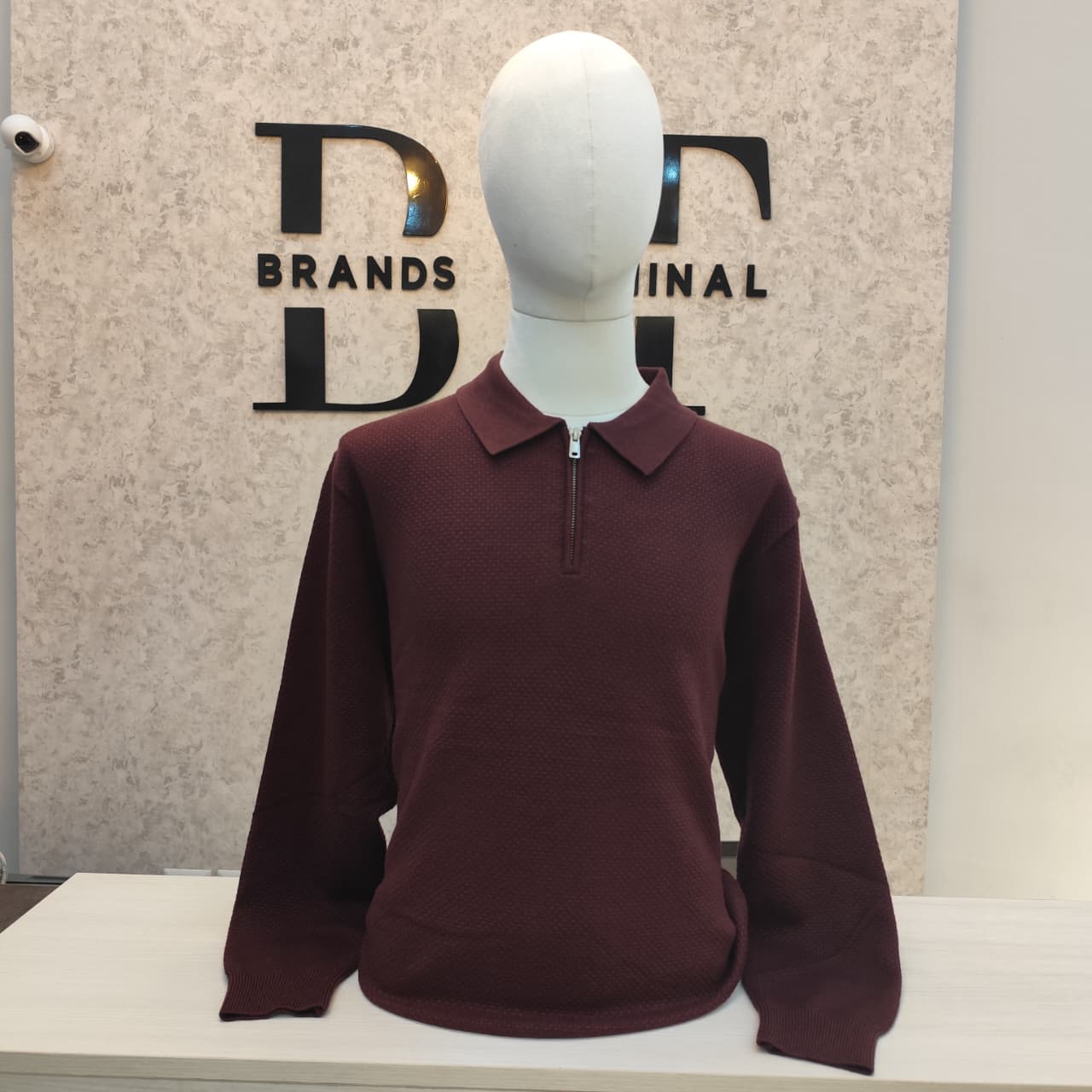 Long-Sleeve Polo Sweater