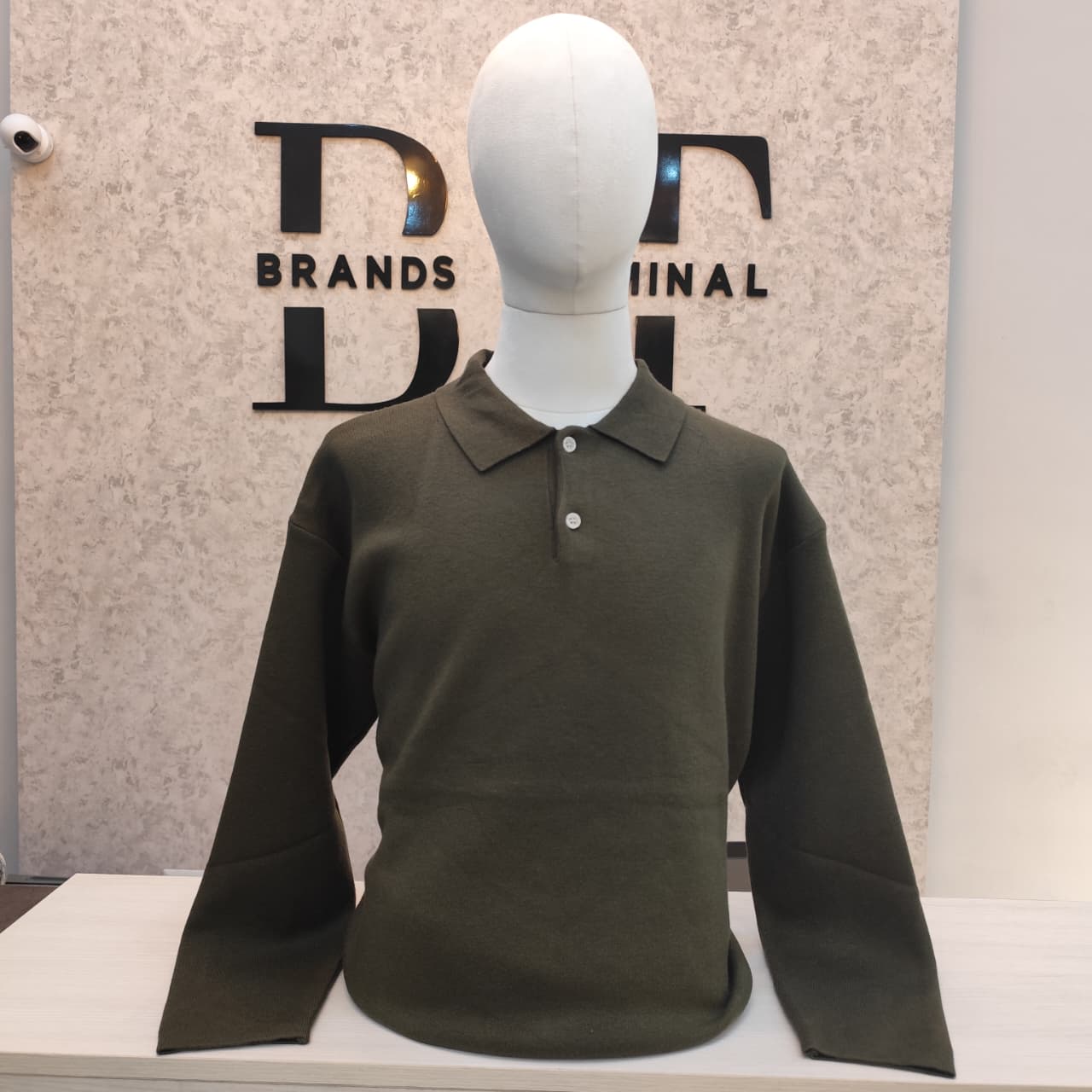 Long-Sleeve Polo Sweater