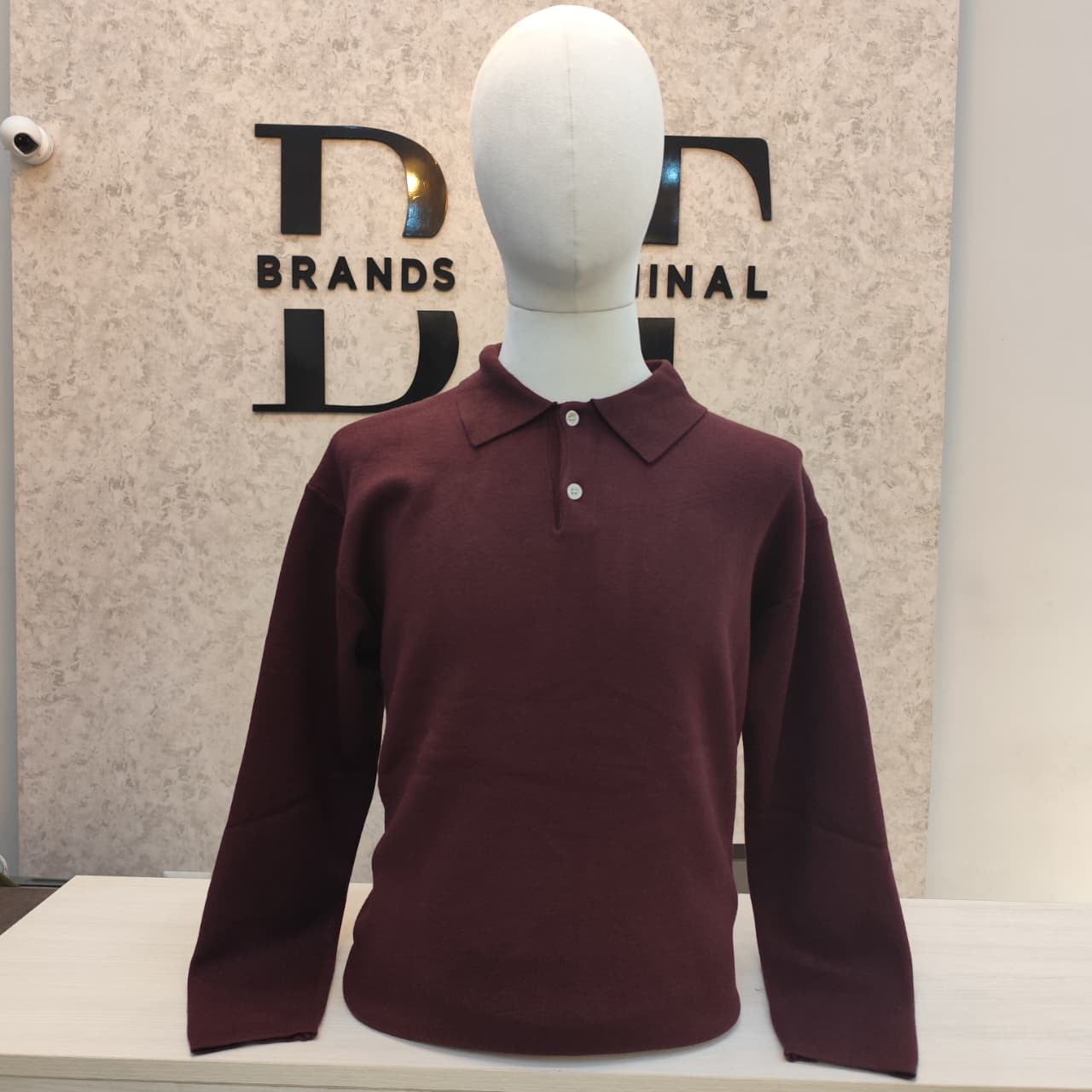 Long-Sleeve Polo Sweater