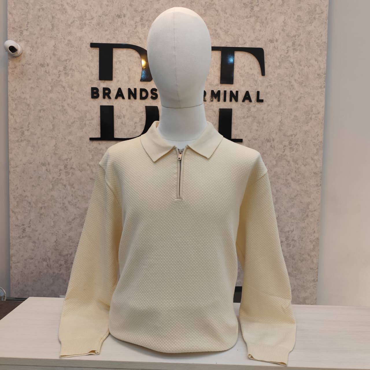 Long-Sleeve Polo Sweater