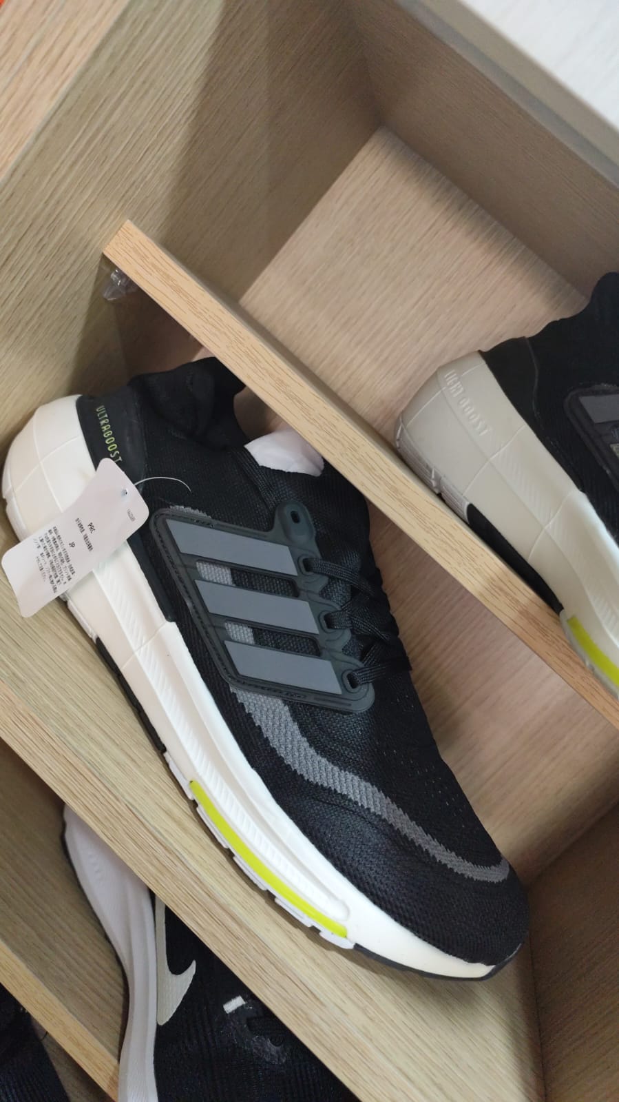 Adidas Ultra Boost Light Sneakers Shoes Running Core Black White (green)