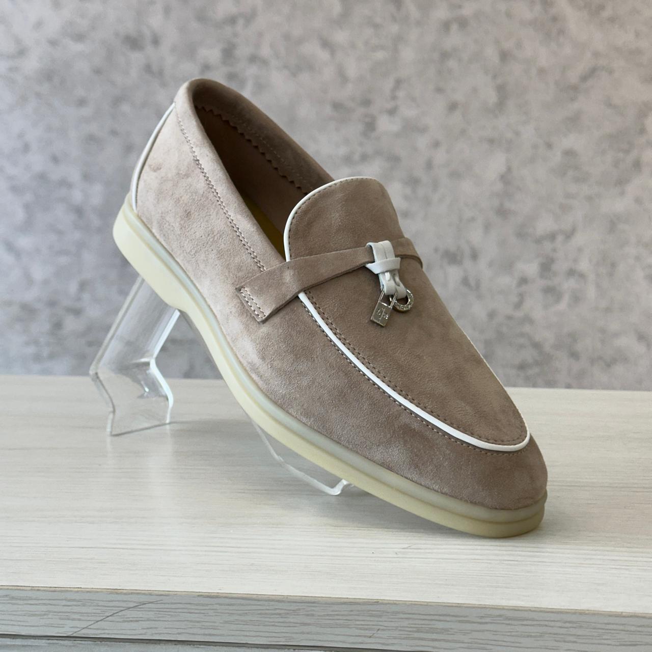 Loro Piana Loafer Charm beige white line