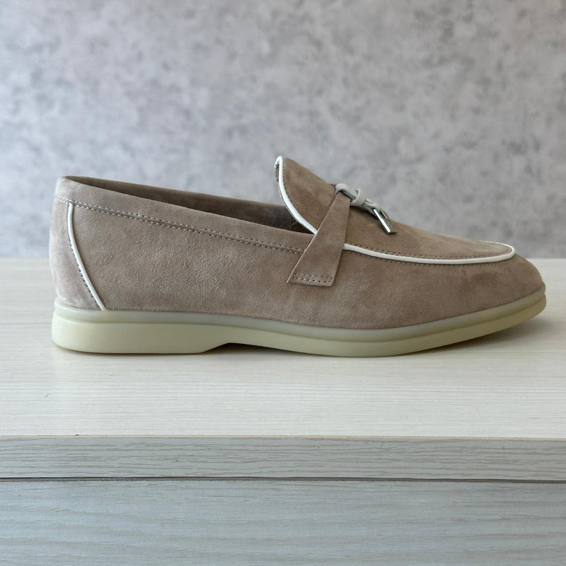 Loro Piana Loafer Charm beige white line