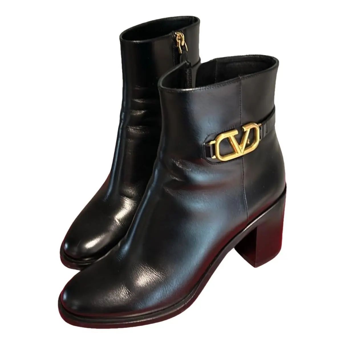 Valentino Garavani Vlogo Signature Calfskin Ankle "Black"