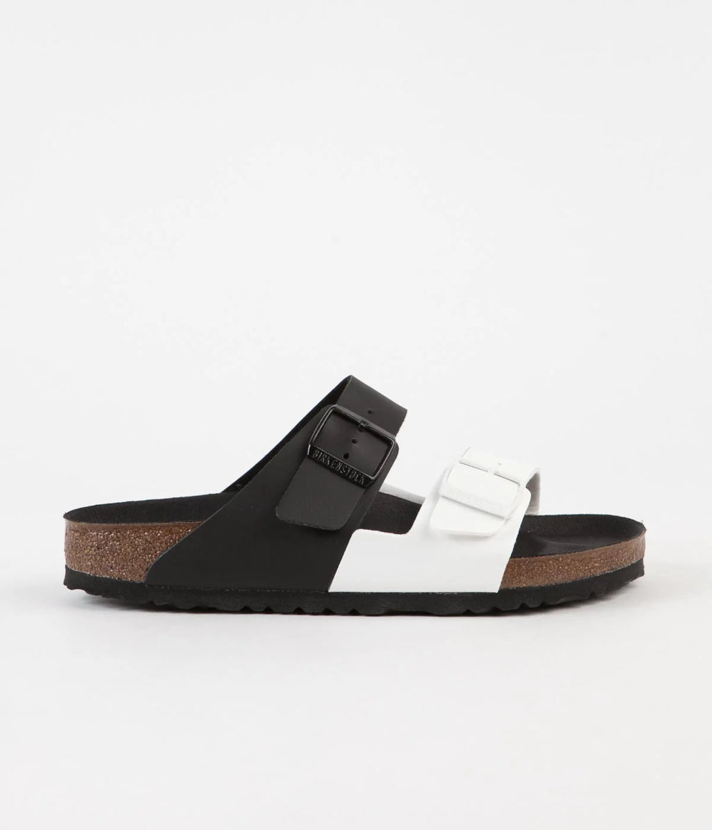 Birken Stock Arizona Leather Black And White