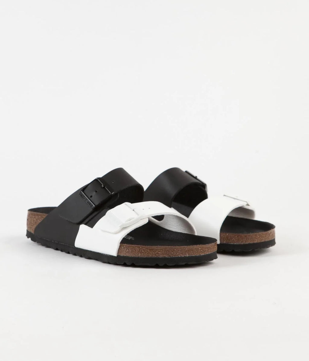 Birken Stock Arizona Leather Black And White