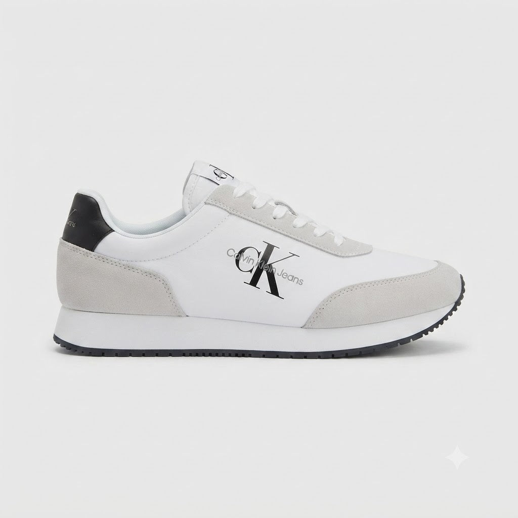 Calvin Klein Retro Runner Low Laceup - Men's Sneakers Shoes White