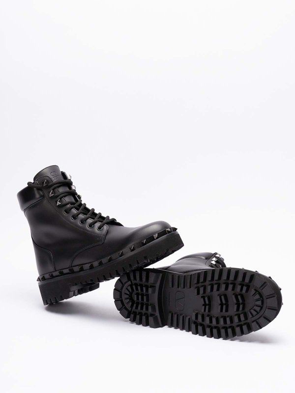 Valentino Rockstud Combat Boot in Calfskin 50MM
