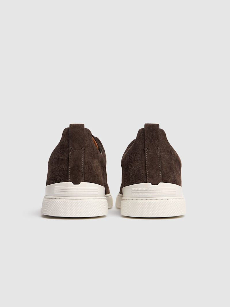 Zegna Brown Canvas Triple Stitch chamois