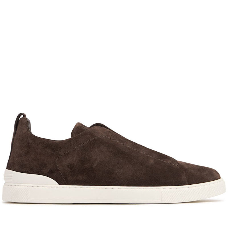 Zegna Brown Canvas Triple Stitch chamois