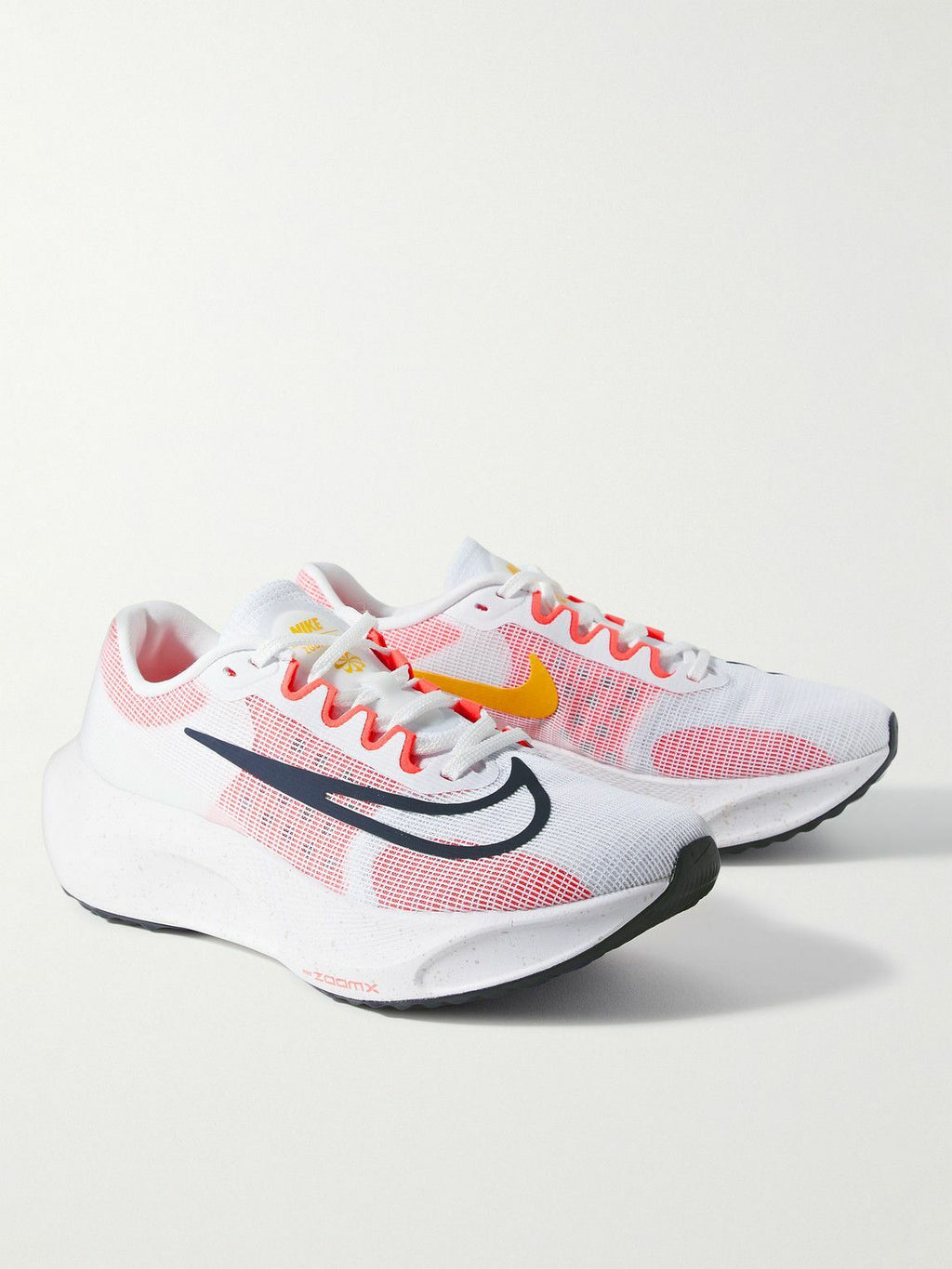 Nike Running - Zoom Fly 5 Rubber-Trimmed Mesh Sneakers - White